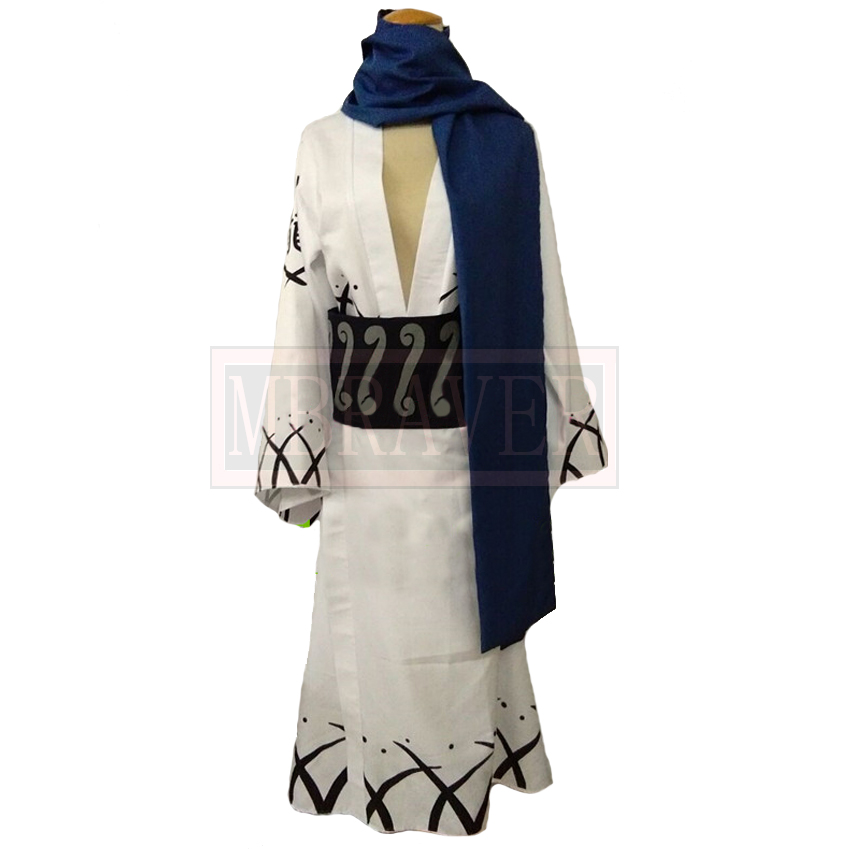 Anime Cosplay Kimono - Samurai Ryuma Blue White Kimono Cosplay