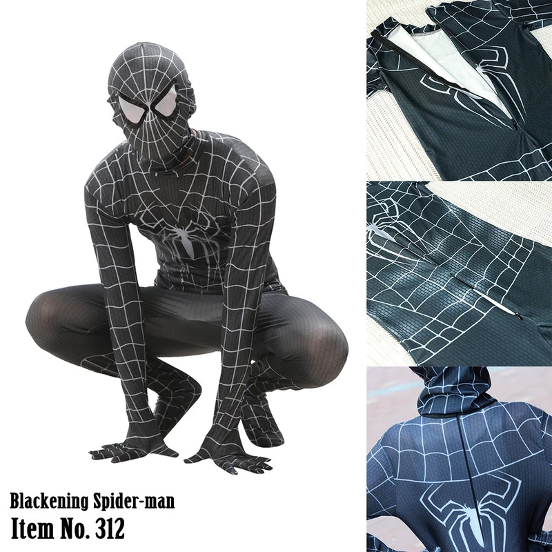 MARVEL Black Spider-man Costum - đánh giá và giá Anime Cosplay Boy