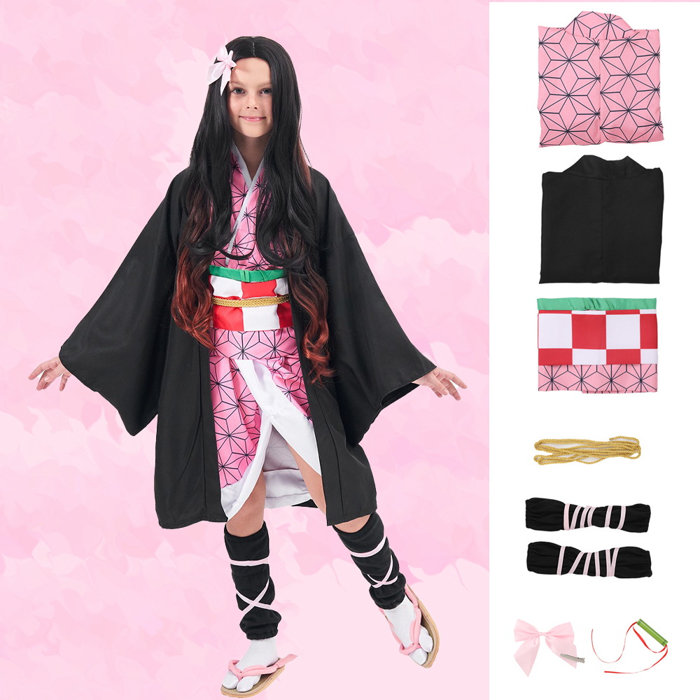 Complete Nezuko Kamado Cosplay - đánh giá và giá Anime Cosplay Kimono