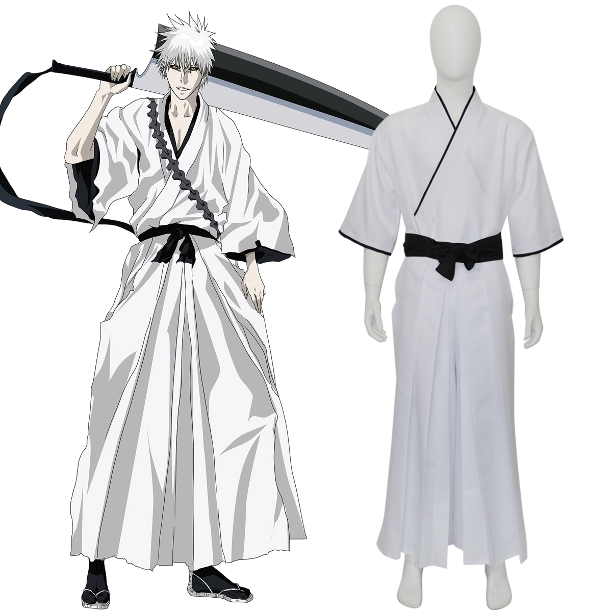 Bleach Zangetsu Hollow Ichigo  - đánh giá và giá Anime Cosplay Kimono