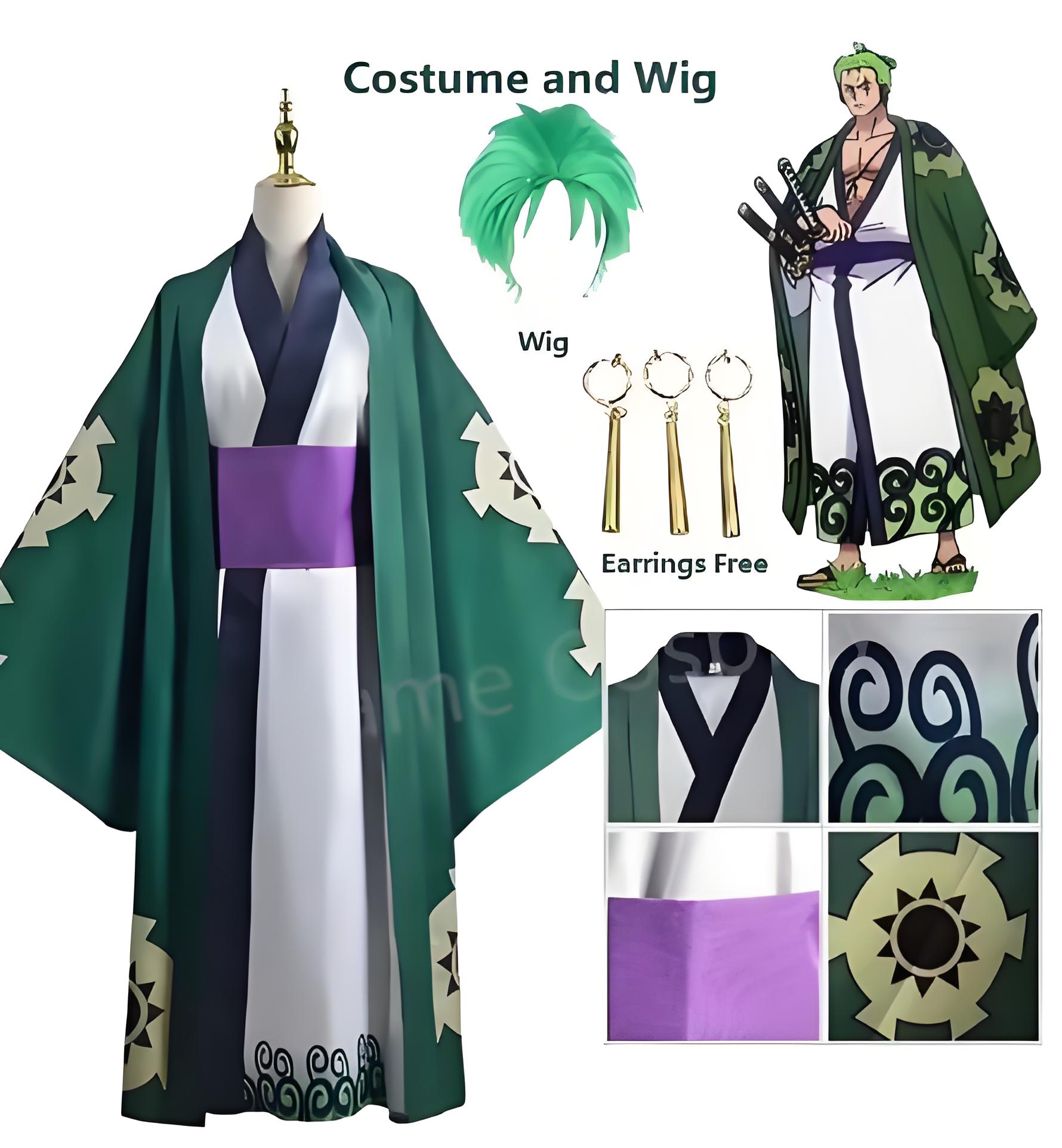 Green Roronoa Zoro Kimono Cosp - đánh giá và giá Cosplay Anime Zoro