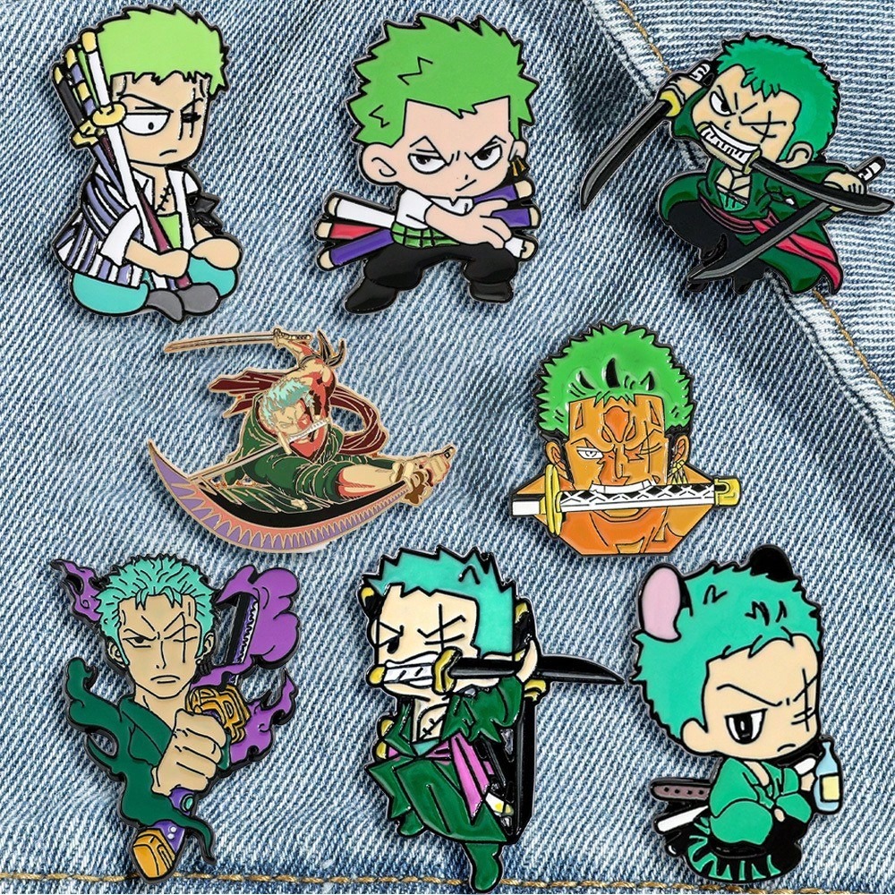 8 Pcs Classic Figure Brooch Pe - đánh giá và giá Cosplay Anime Zoro
