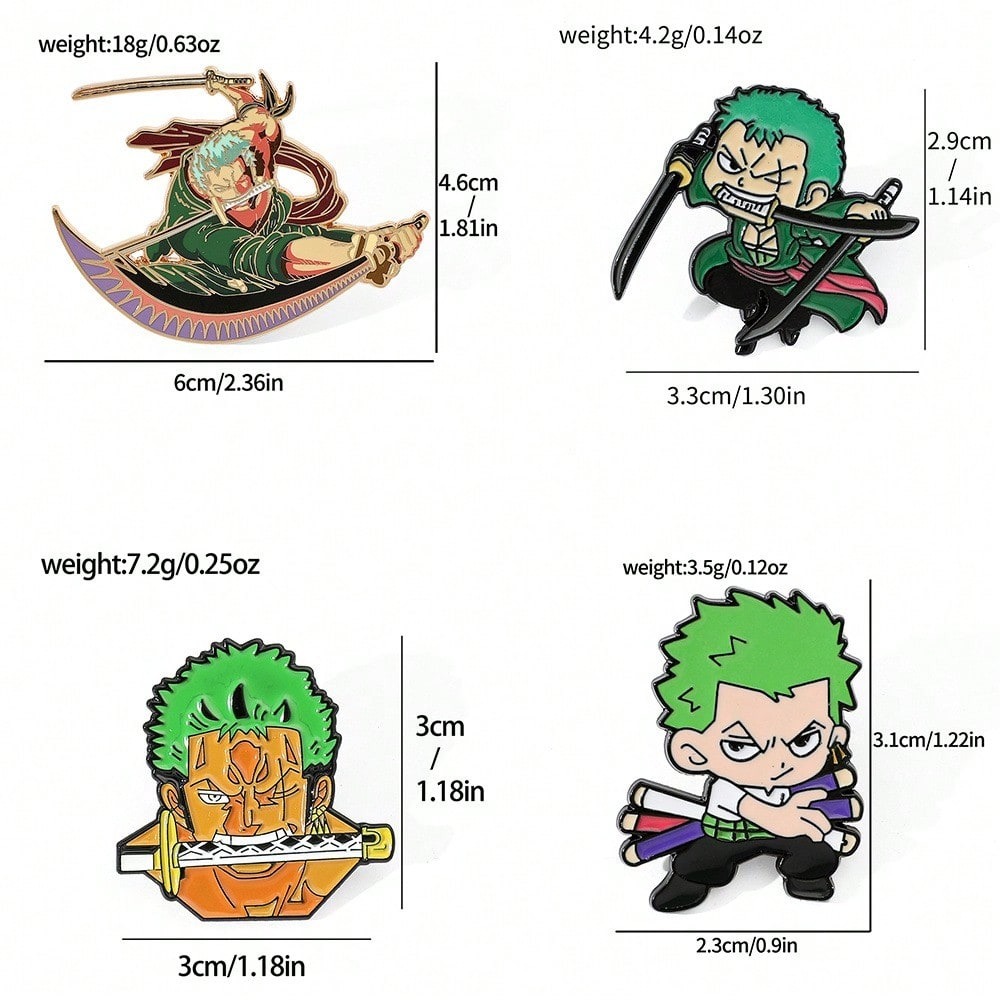 8 Pcs Classic Figure Brooch Pe - đánh giá và giá Cosplay Anime Zoro