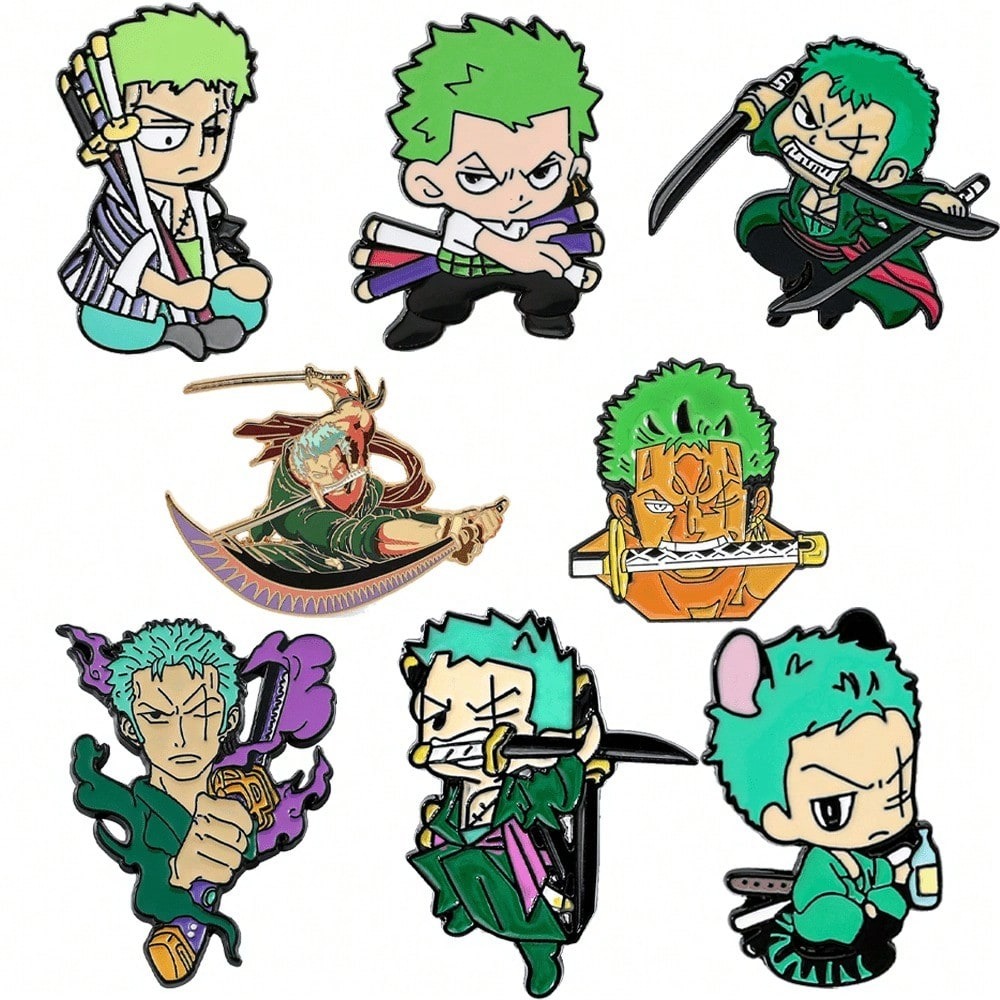 8 Pcs Classic Figure Brooch Pe - đánh giá và giá Cosplay Anime Zoro