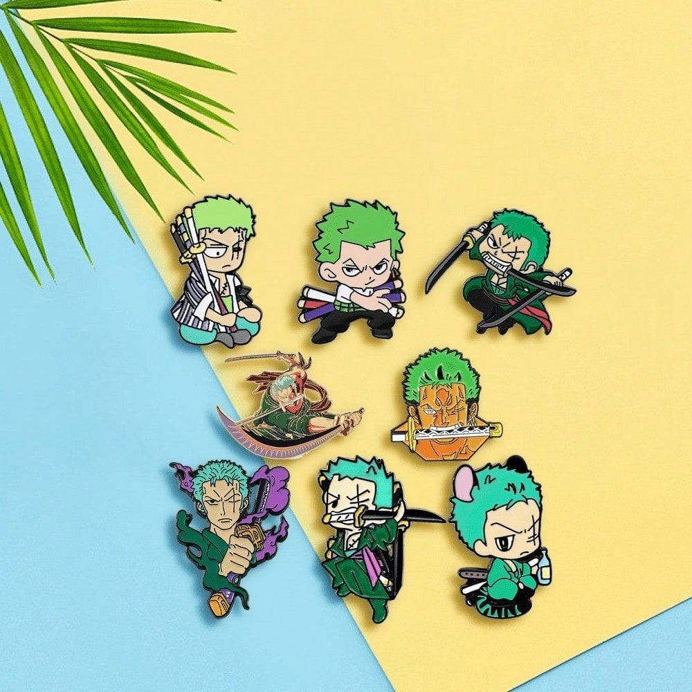 8 Pcs Classic Figure Brooch Pe - đánh giá và giá Cosplay Anime Zoro